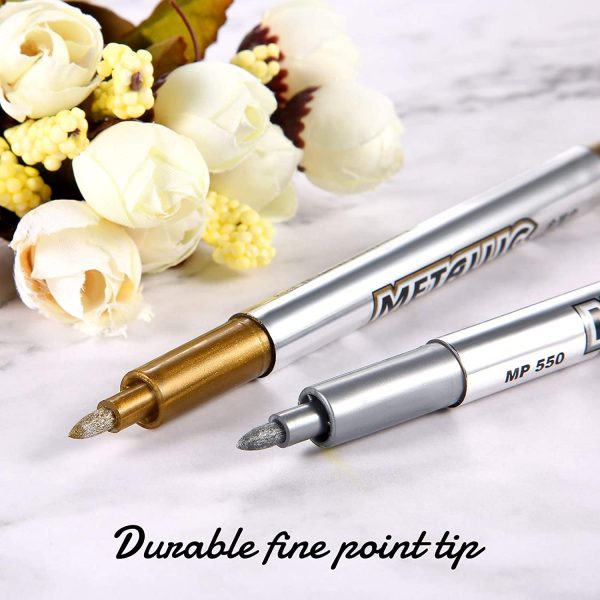 Gold and Silver Metallic Marker Pens
